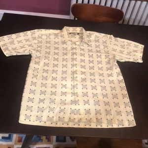 VTG yellow and blue button up